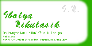 ibolya mikulasik business card